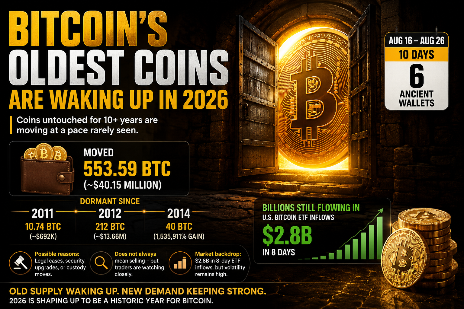 Bitcoin wallets dormant for over a decade are moving again in 2026