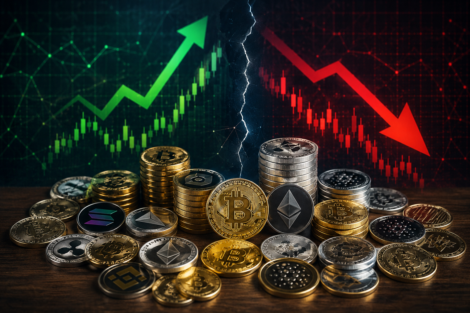 Cryptocurrency trading concept representing the high number of altcoin listings and delistings across major South Korean crypto exchanges.